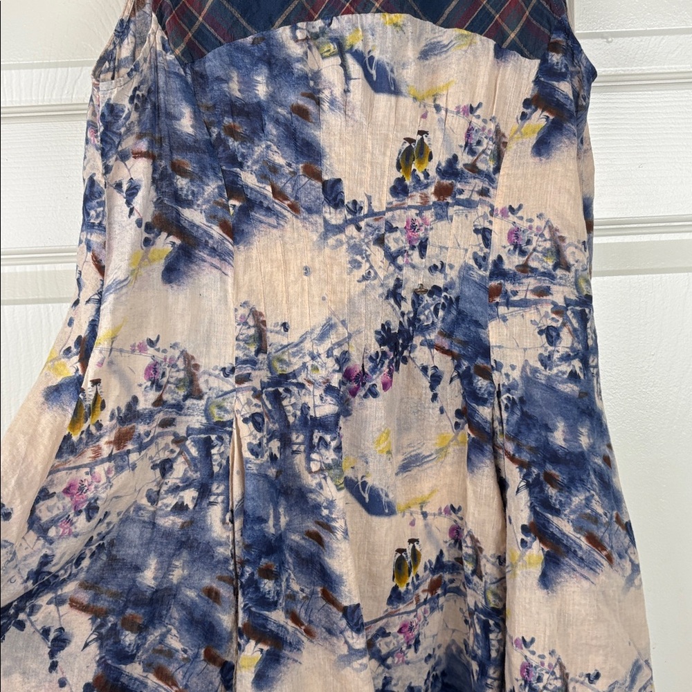 Arrata Silent Journey Abstract Floral Cotton Button Boho Tunic Size Medium - Picture 9 of 11